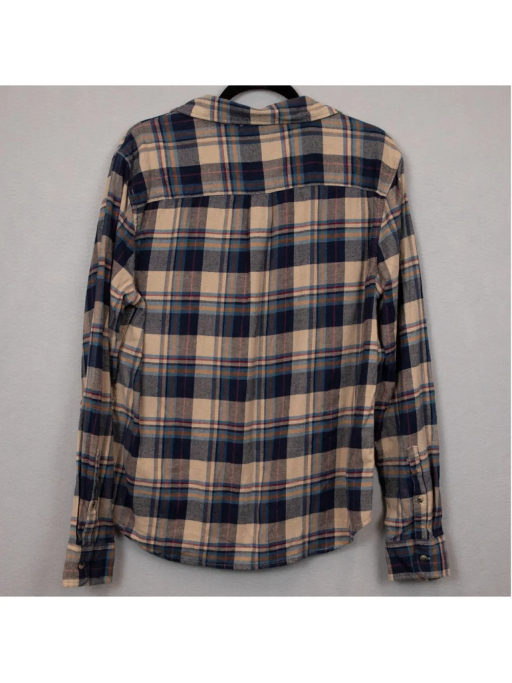 Marine Layer Classic Fit Balboa beige plaid flannel button-down shirt-M
